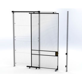 Husky Rack & Wire™ Welded Wire Security Partition Tunnel Slide Door 5'W x 10'H Black V590510