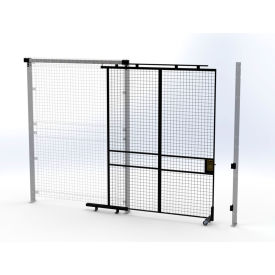Husky Rack & Wire™ Welded Wire Security Partition Tunnel Slide Door 6'W x 8'H Black V590608