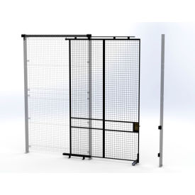 Husky Rack & Wire™ Welded Wire Security Partition Tunnel Slide Door 6'W x 10'H Black V590610