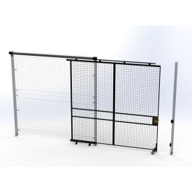 Husky Rack & Wire™ Welded Wire Security Partition Tunnel Slide Door 8'W x 8'H Black V590808