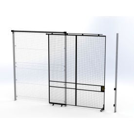 Husky Rack & Wire™ Welded Wire Security Partition Tunnel Slide Door 8'W x 10'H Black V590810