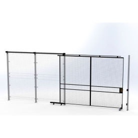 Husky Rack & Wire™ Welded Wire Security Partition Tunnel Slide Door 10'W x 8'H Black V591008