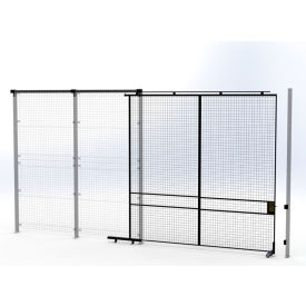 Husky Rack & Wire™ Welded Wire Security Partition Tunnel Slide Door 10'W x 10'H Black V591010
