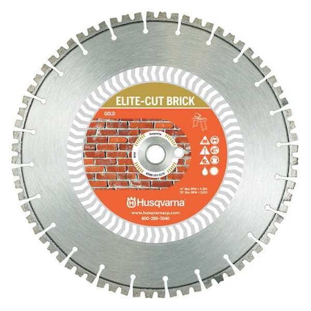 Diamond Saw Blade, Wet/Dry Cutting Type MPN:Elite Cut Brick 14