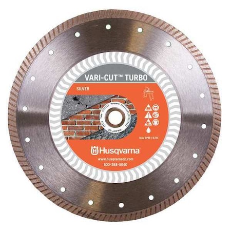 Diamond Saw Blade, Wet/Dry Cutting Type MPN:Vari-Cut Turbo 7