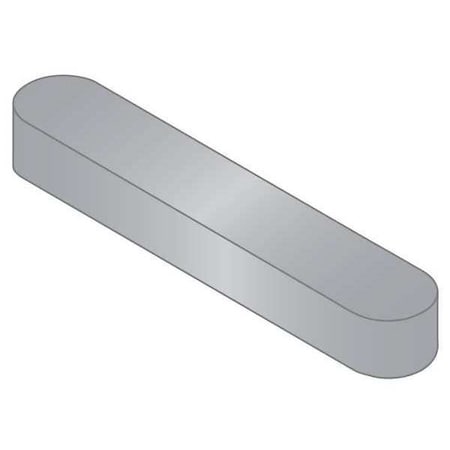 Undersized Machine Key, Round End, Stainless Steel, Plain, 32 mm L, 8 x 7 mm Sq MPN:720807-032
