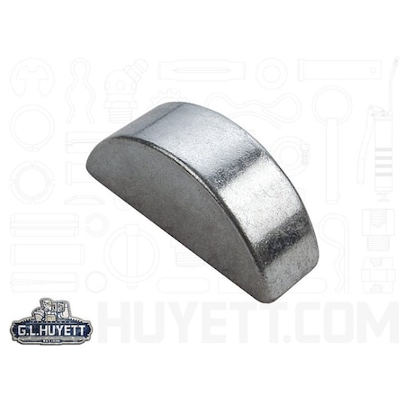 Woodruff Key, 3/16 x 5/8 in Key Size, 605 SAE Number, 1/4 in H, Stainless Steel Plain MPN:WKS-061
