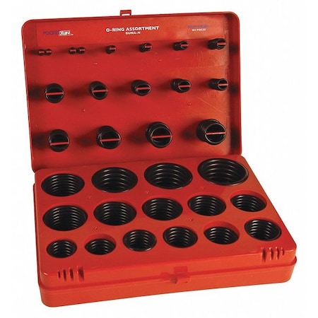 O-Ring Assortment, Buna-N, 382 pcs. MPN:DISP-OR382