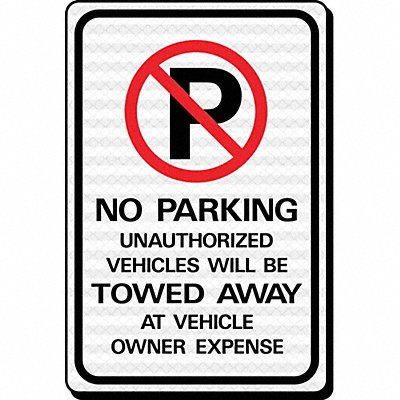 Sign No Park Unauthorized Vehicle Tow HD MPN:HW-43HDR