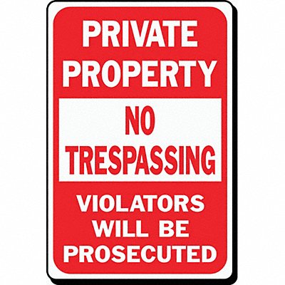 Sign Private Property No Trespassing HD MPN:HW-45HDR