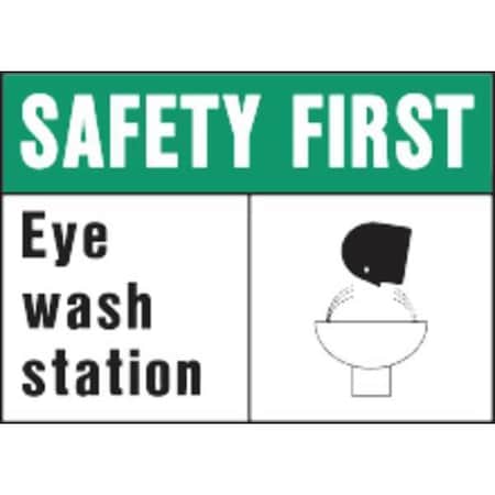 Sign, Safety First Eye Wash Station, PK5 MPN:5730