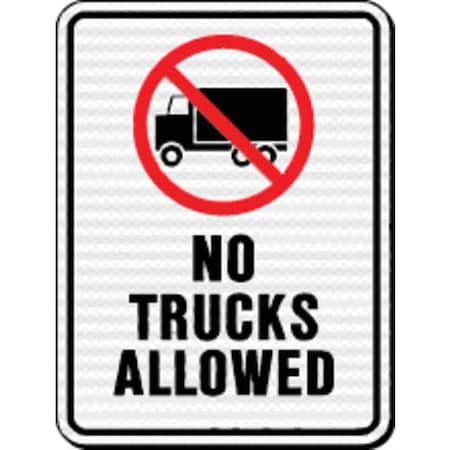 Reflective Sign, No Trucks Allowed, HD MPN:HW-504HDR