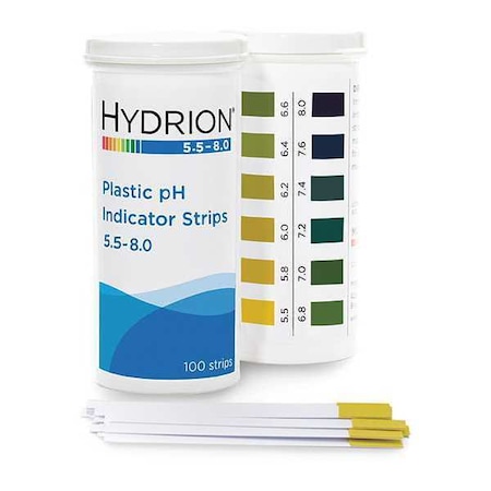 pH Test Strips, 2 3/4 in L, 1/4 in W, PK100 MPN:9700