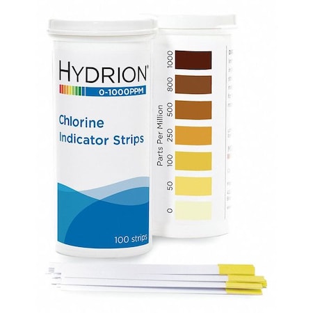 Test Strips, Detects Free Chlorine, 1/4