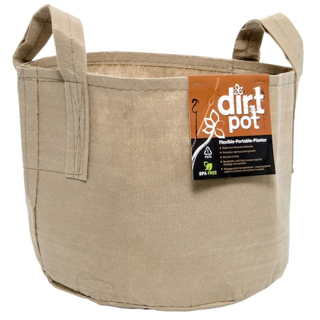 Dirt Pot Flexible Portable Planter, Tan, MPN:HGDBT15H