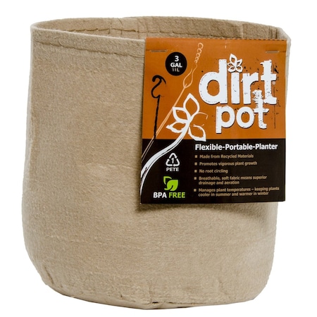 Dirt Pot Flexible Portable Planter, Tan, MPN:HGDBT3