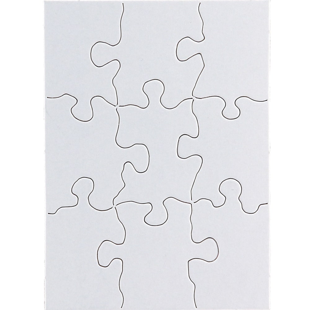 Hygloss Paper Compoz-A-Puzzles, 4in x 5-1/2in, White, Puzzle Of 9 Pieces, Set Of 24 Puzzles MPN:HYG96113