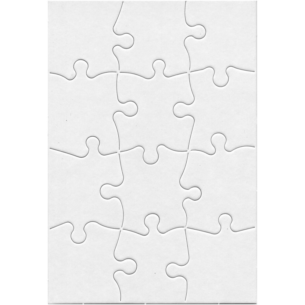 Hygloss Paper Compoz-A-Puzzles, 5-1/2in x 8in, White, Puzzle Of 12 Pieces, Pack Of 24 Puzzles MPN:HYG96213