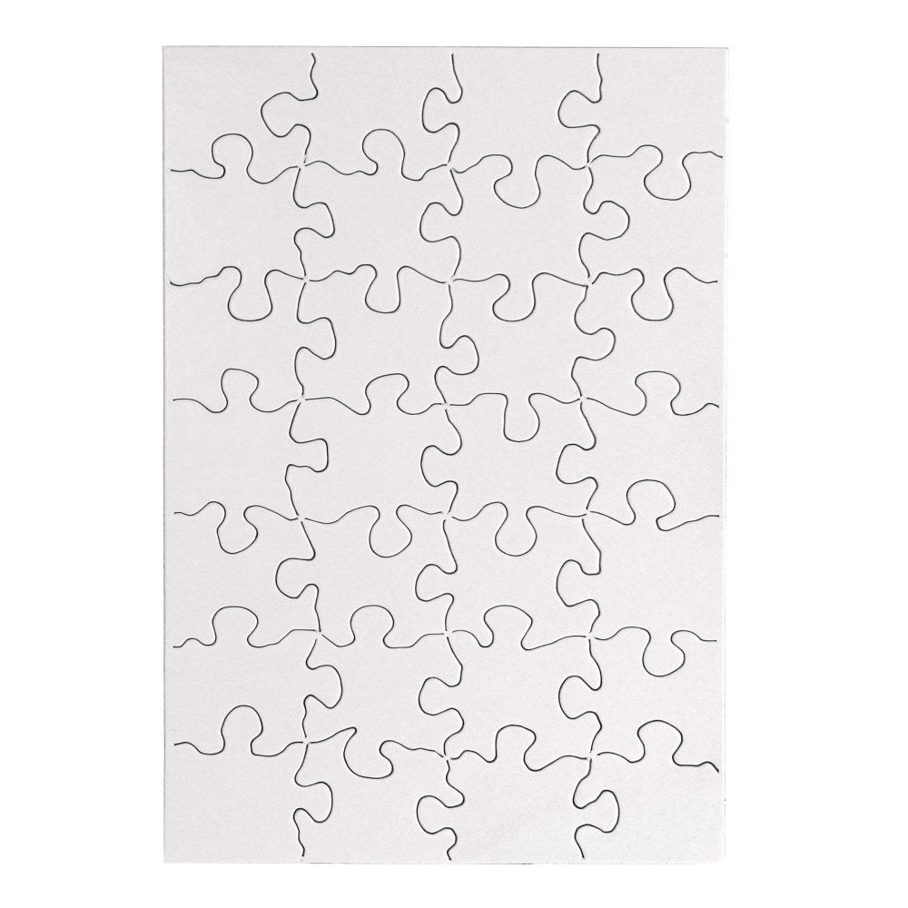Hygloss Compoz-A-Puzzles, 5-1/2in x 8in, White, 28 Pieces Per Puzzle, Pack Of 24 Puzzles MPN:HYG96223