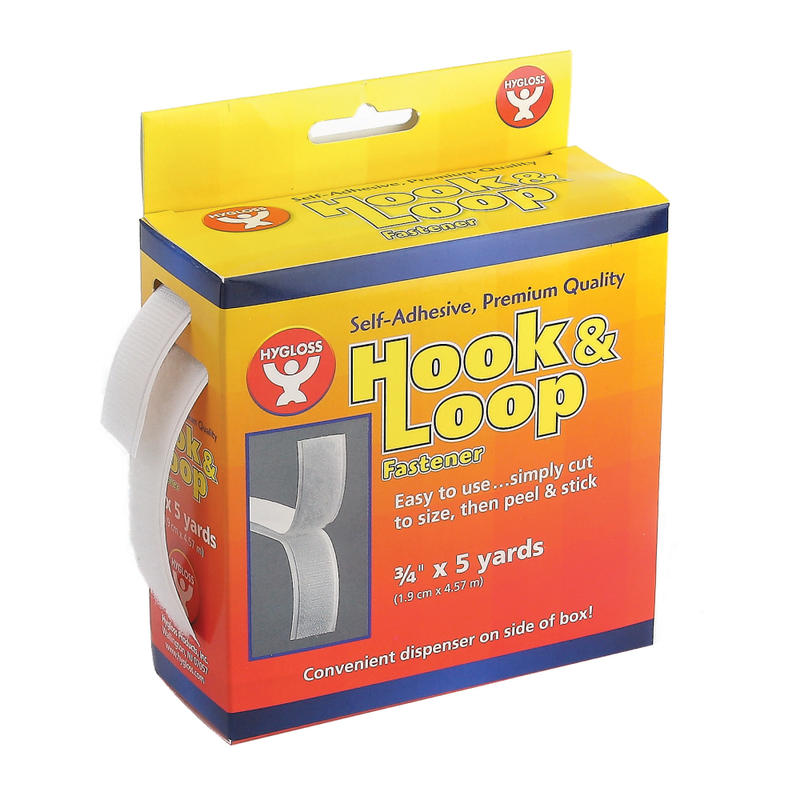 Hygloss Hook-And-Loop Fastener Rolls, 0.75in x 180in, White, Pack Of 2 MPN:HYG45105-2