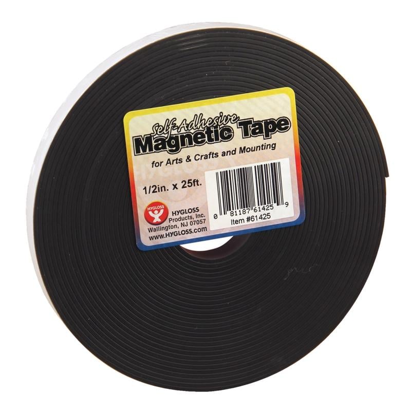 Hygloss Magnetic Tape, 0.5in x 8.33 Yd., Black, Pack Of 3 MPN:HYG61425-3