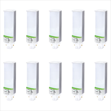 LED Repl Lamp for 32W/42W PL CFL, 12W, 1360 Lumens, 3500K, 10-Pack MPN:HL-G24-12W-35K