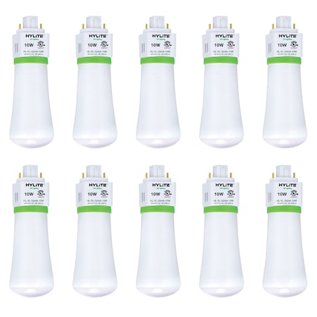 LED Repl Lamp for 18W/26W/32W VL CFL, 10W, 822 Lumens, 5000K, 10-Pack MPN:HL-VL-G24A-10W-50K