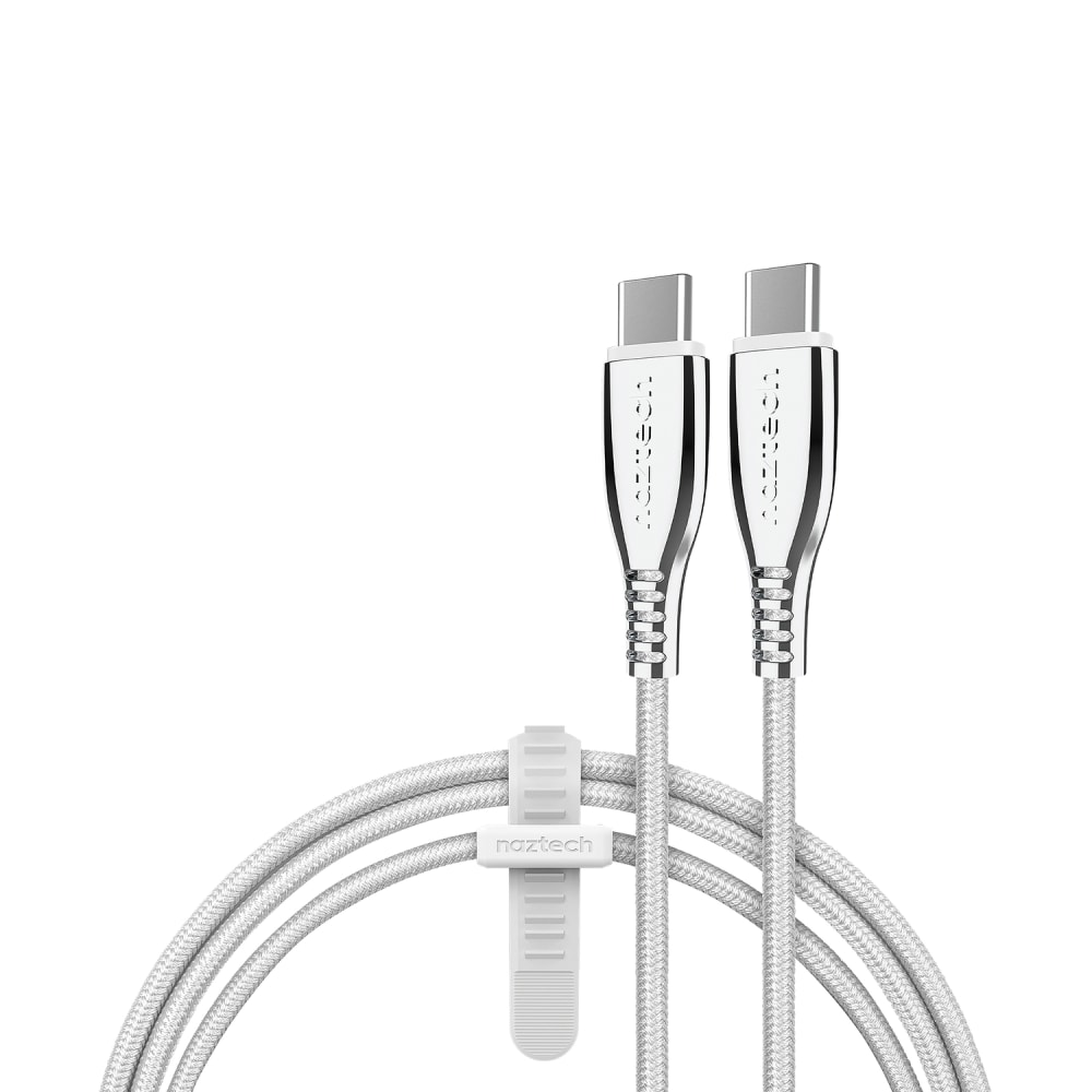 Naztech 6ft Titanium USB-C to USB-C Braided Cable, White MPN:15502