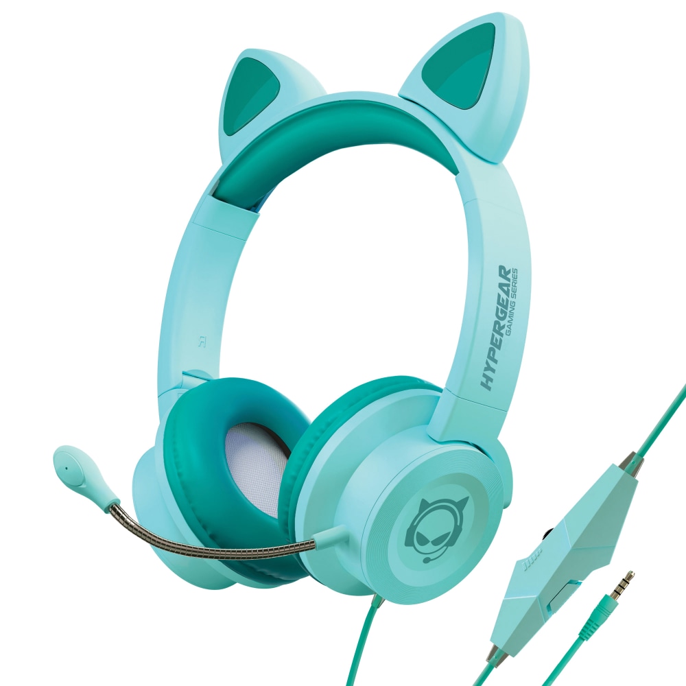 HyperGear Kids Kombat Kitty Gaming Headset, Teal, 15556 MPN:15556