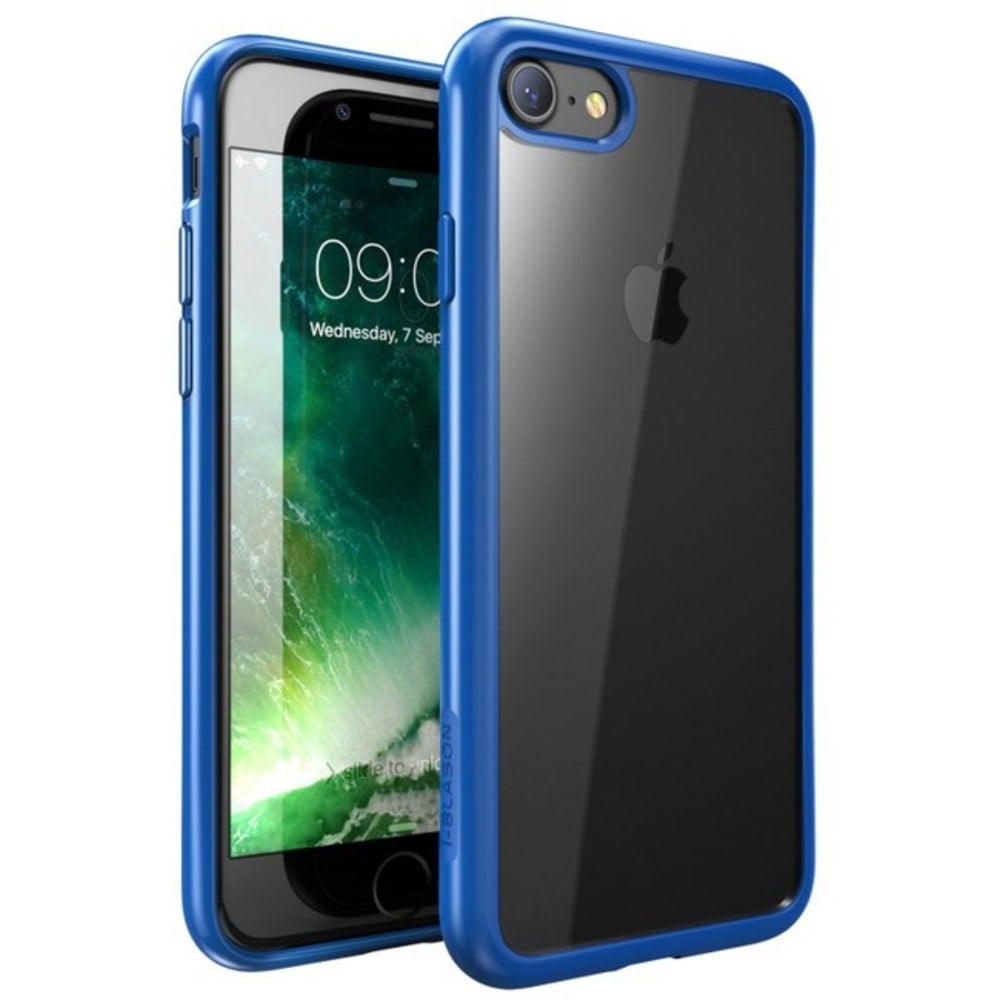 i-Blason Halo Case - For Apple iPhone 8 Smartphone - Blue, Clear - Anti-slip, Scratch Resistant - Polycarbonate, Thermoplastic Polyurethane (TPU) (Min Order Qty 4) MPN:IPH8-HALO-CR/NY