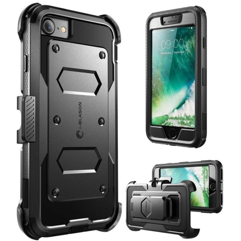 i-Blason Armorbox Case - For Apple iPhone 8 Plus Smartphone - Black - Polycarbonate, Thermoplastic Polyurethane (TPU) (Min Order Qty 3) MPN:IPH8P-ARMOR-BK