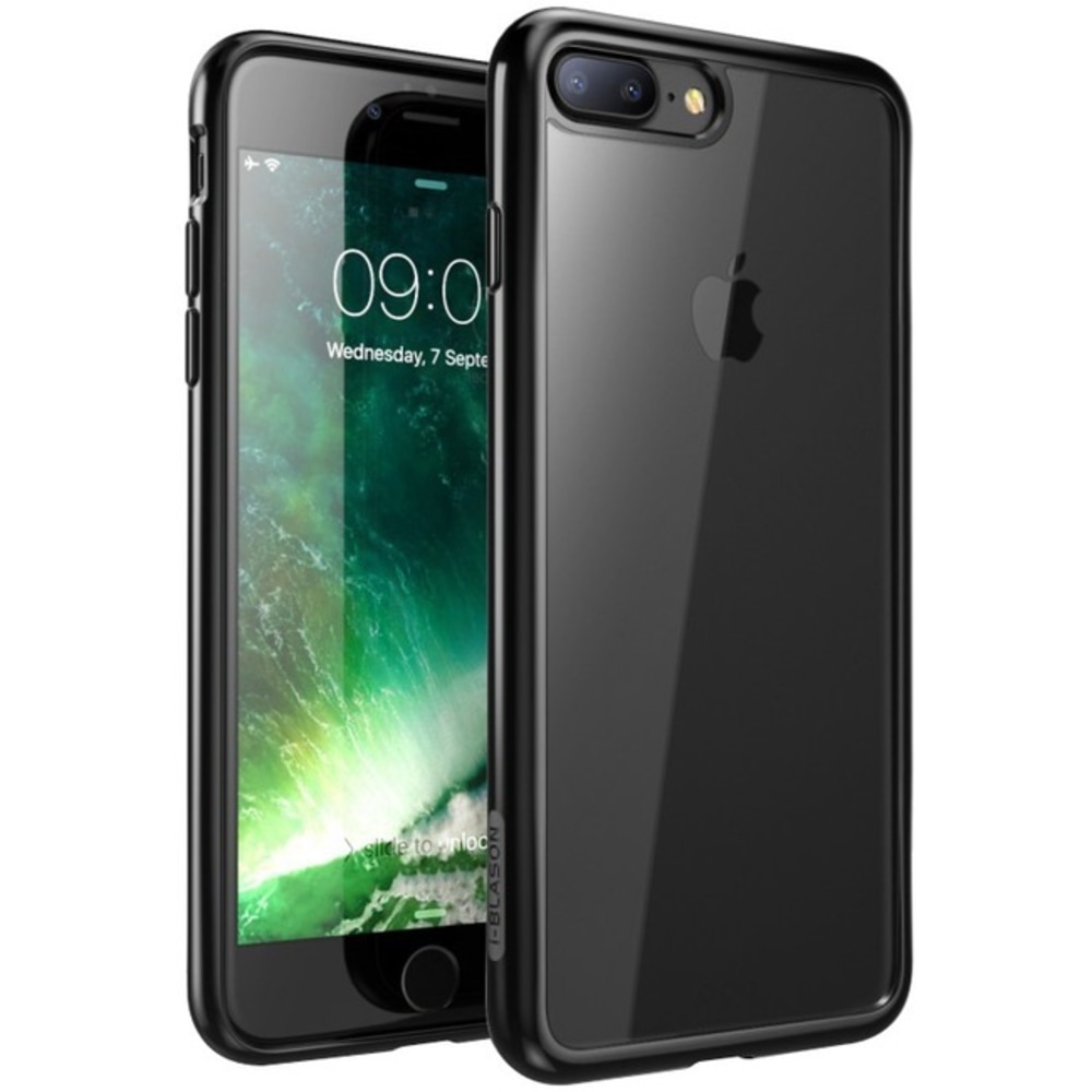 i-Blason Halo Case - For Apple iPhone 8 Plus Smartphone - Black, Clear - Polycarbonate (Min Order Qty 4) MPN:IPH8P-HALO-C/BK