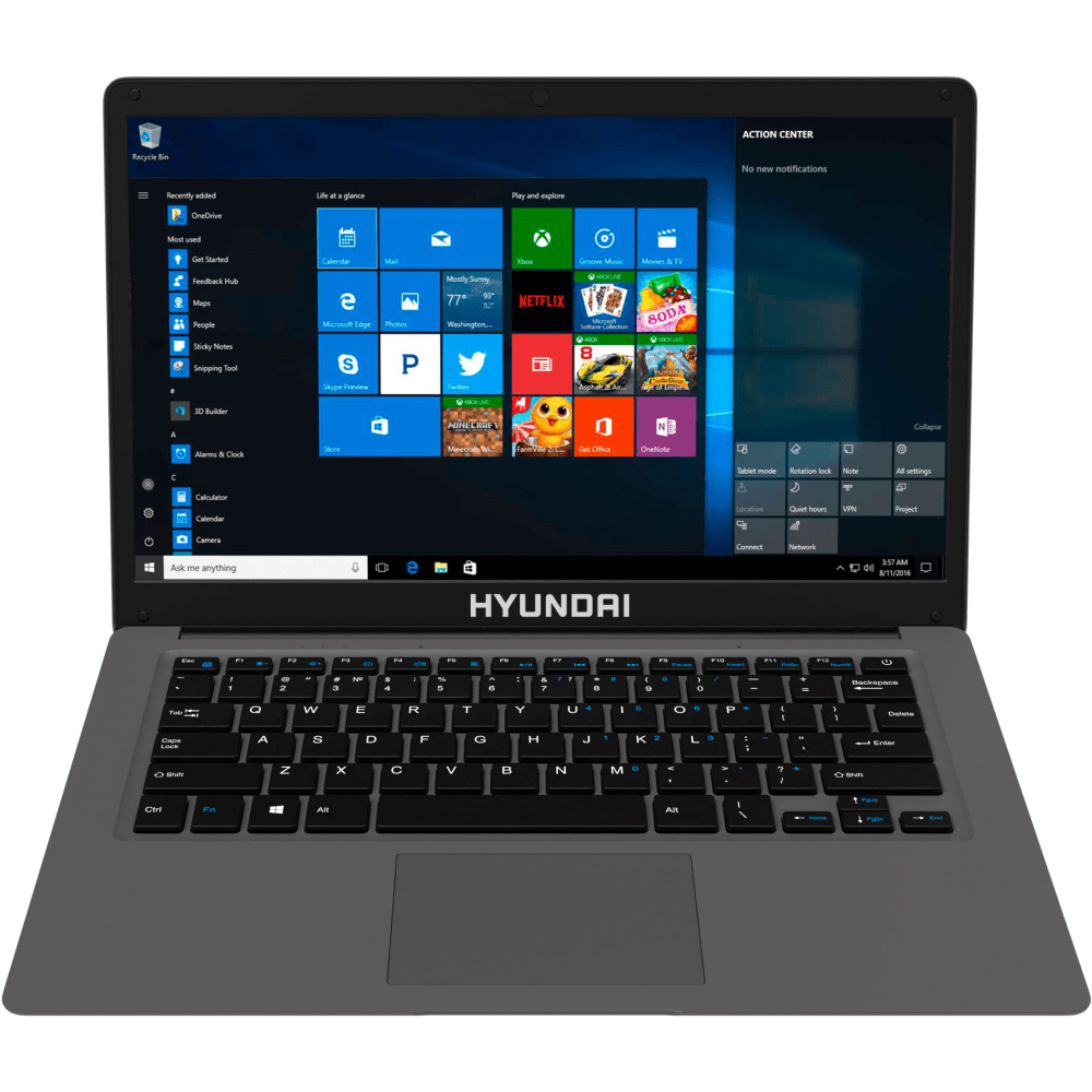 Hyundai HyBook Laptop, 14.1in Screen, Intel Celeron N4120, 8GB Memory, 128GB Solid State Drive, Windows 10 Home MPN:HT14CCIC44EGP