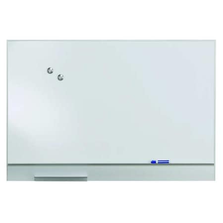 Dry Erase Board, Steel, 32 in, 48 in, Aluminum Frame, White, Gloss MPN:31240
