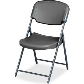 Iceberg Rough 'N Ready® Commercial Folding Chair Mid Back HDPE Charcoal 64007