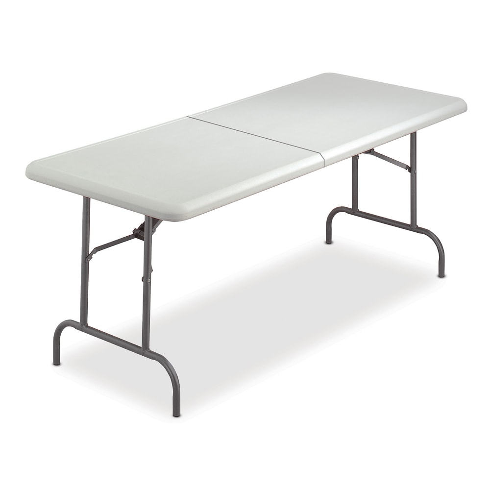 Iceberg Half-Folding Table, 60inW x 30inD, Platinum MPN:65453