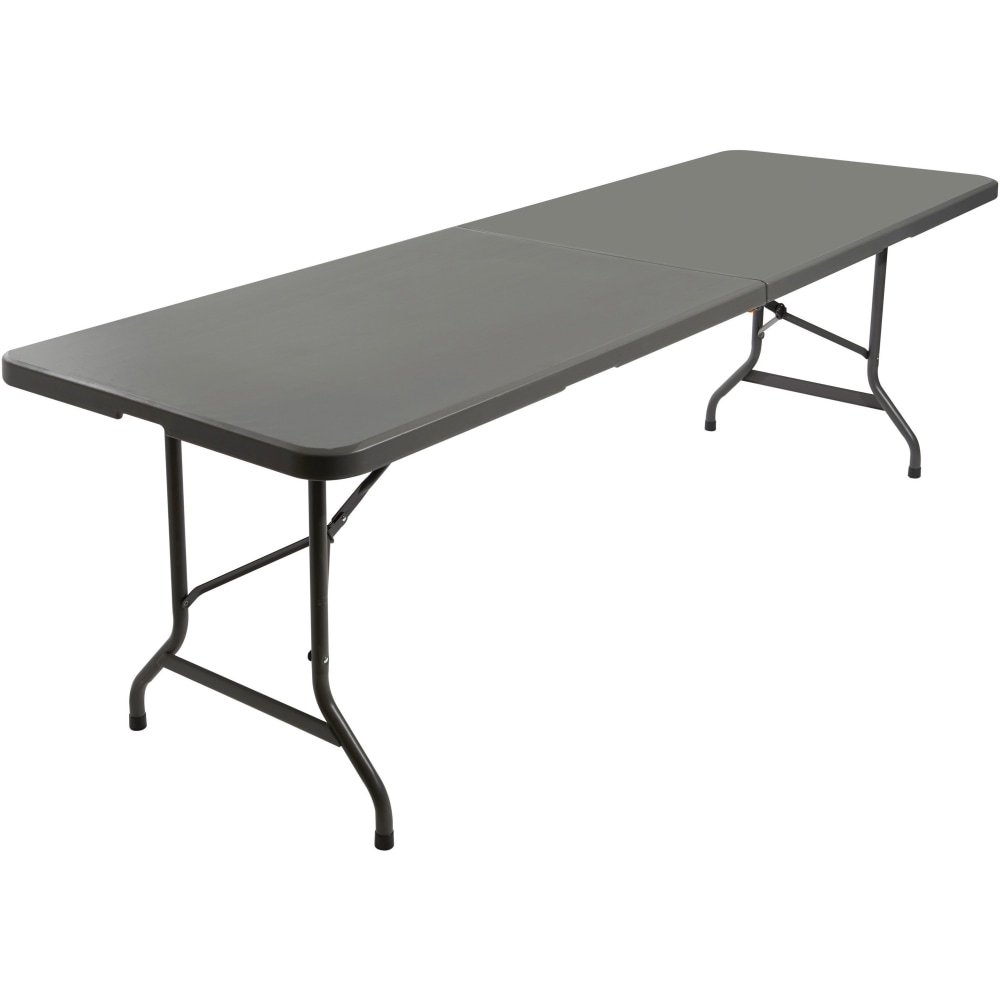 Iceberg IndestrucTable TOO Bifold Table - Rectangle Top - Contemporary Style - Adjustable Height - 96in Table Top Length x 30in Table Top Width x 2in Table Top Thickness - 29in Height - Charcoal, Powder Coated - Tubular Steel MPN:65477