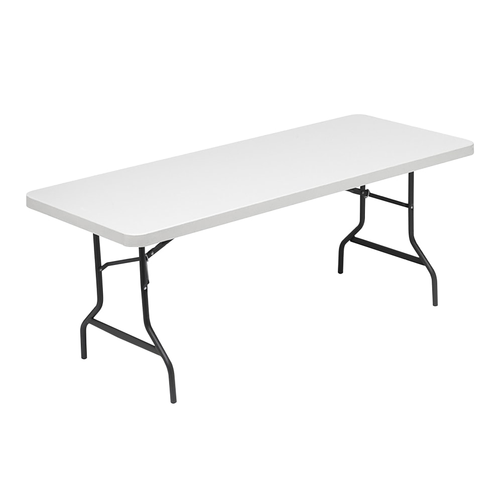 Realspace Molded Plastic Top Folding Table, 29inH x 72inW x 30inD, Gray Granite MPN:81828