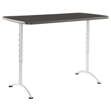 ARC Adjustable Table, Granite Thermal Fused Melamine Top, Silver Steel Frame, 30 in D x 60 in W MPN:69317