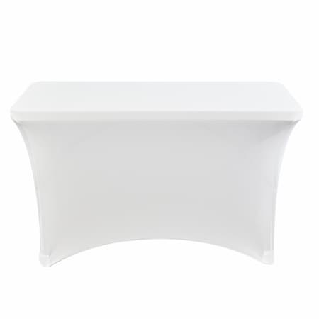 Igear Stretch Fabric Table Cover, 30 in W x 72 in L, White MPN:16523