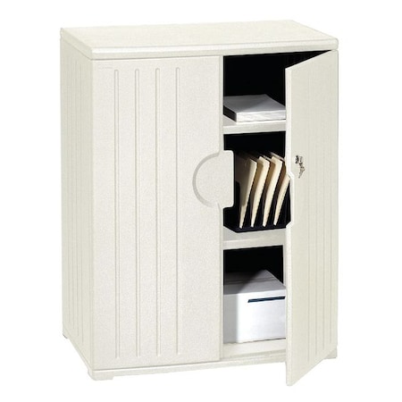 Rough n Ready Storage Cabinet, Platinum Granite, HDPE, 2 Shelves, 36 in W x 22 in D x 46 in H MPN:92563