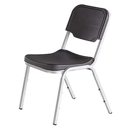 Rough n Ready Stack Chair, Black Seat and Back, Charcoal Frame, Up to 300lbs, 4 PK MPN:64111