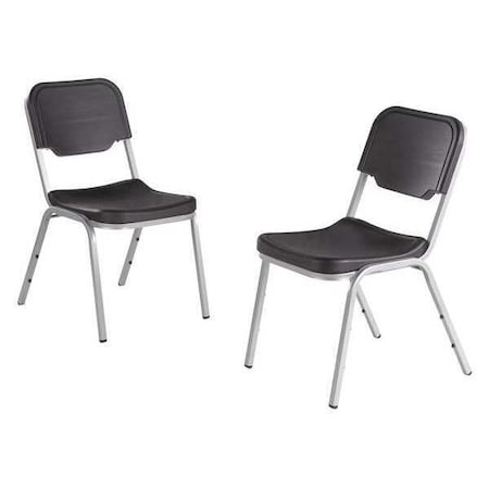 Rough n Ready Stack Chair, Charcoal, Up to 300lbs, 4 PK MPN:64117