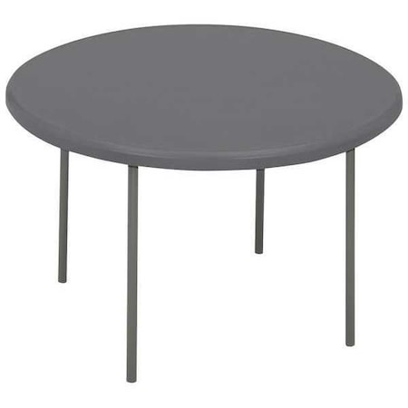 IndestrucTable Classic Folding Table, Charcoal Top and Frame, 60 in Dia x 29 in H MPN:65267