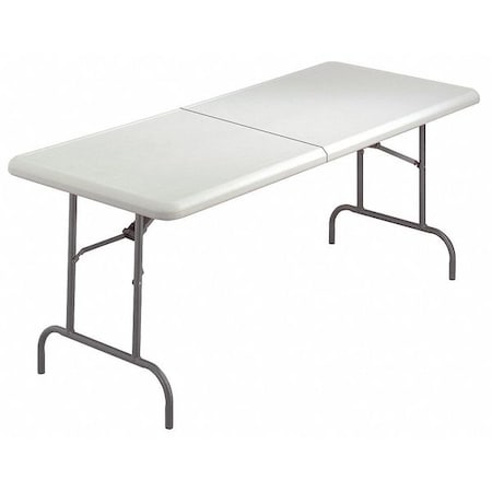 IndestrucTable Classic BiFold Folding Table, Platinum Top, Charcoal Frame, 30in W x 72in L x 29in H MPN:65463