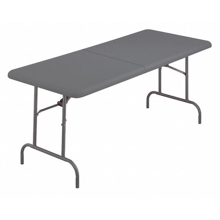 IndestrucTable Classic Bi-Fold Folding Table, Charcoal Top and Frame, 30 in W x 96 in L x 29 in H MPN:65477