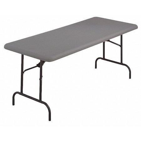 IndestrucTable Commercial Folding Table, Charcoal Top and Frame, 30 in W x 60 in L x 29 in H MPN:65517