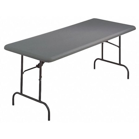 IndestrucTable Commercial Folding Table, Charcoal Top and Frame, 30 in W x 72 in L x 29 in H MPN:65527