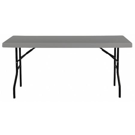 IndestrucTable Commercial Folding Table, Charcoal Top and Frame, 18 in W x 72 in L x 29 in H MPN:65577