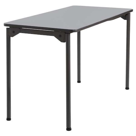 Maxx Legroom Folding Table, Grey Top, Charcoal Frame, 24 in W x 42 in L x 29.5 in H MPN:65807